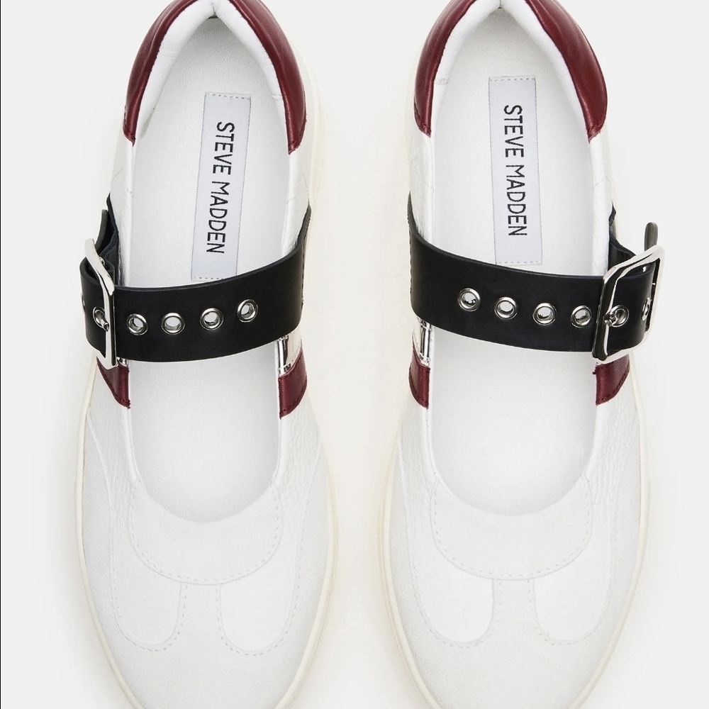 Steve Madden Women's White and Red Mary Jane Shoes